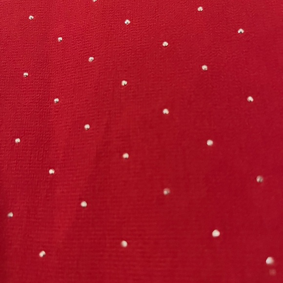 Rhinestone Cowl Back Red Top - Picture 3 of 3
